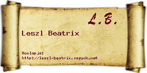 Leszl Beatrix névjegykártya